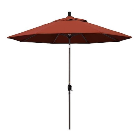 California Umbrella California Umbrella GSPT908117-5440 9 ft. Aluminum Market Umbrella Push Tilt - Bronze-Sunbrella-Terracotta GSPT908117-5440